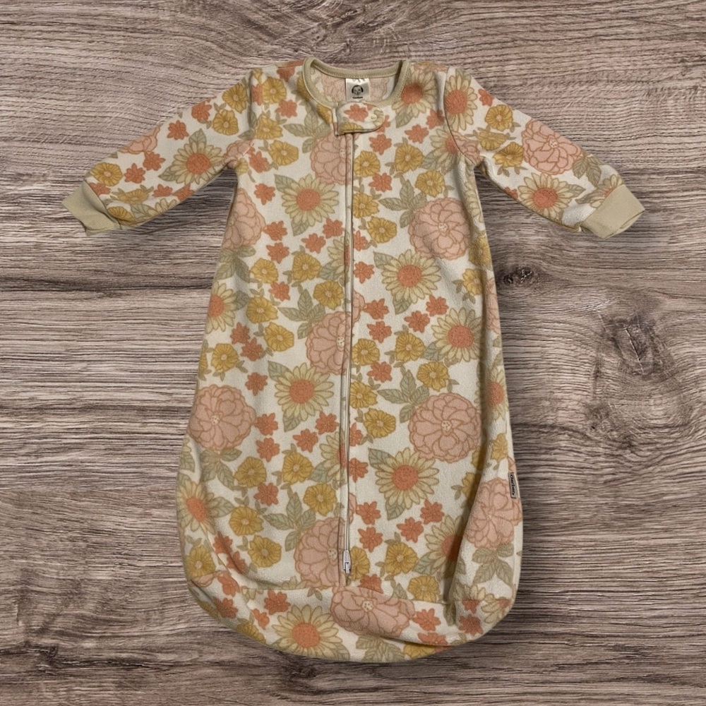 Gerber Baby 0-6m Floral Baby Fleece Wearable Blanket Sleep Sack Longsleeve